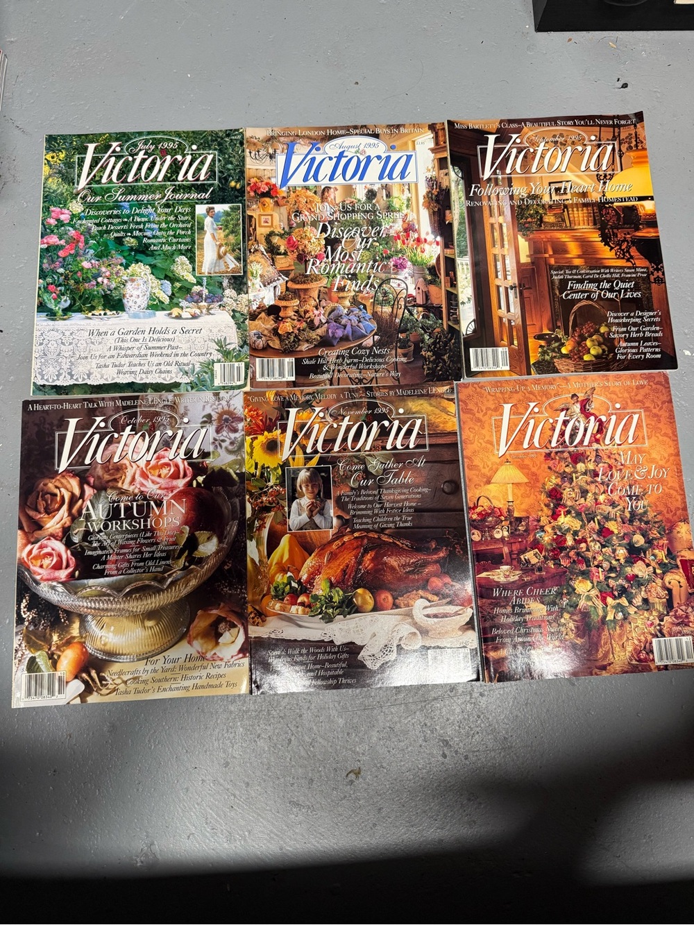 Vintage Victoria Magazine 1995 Lot of 6 July Aug Sept Oct Nov Dec Cottagecore